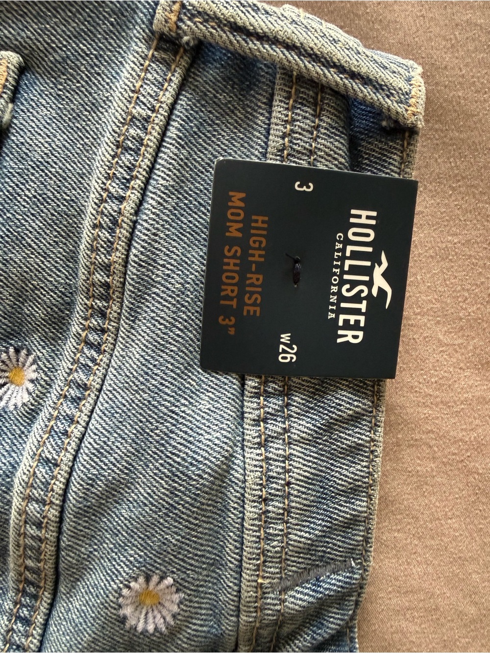 Hollister Light Blue Daisy Denim Cutoff Shorts - Picture 4 of 6
